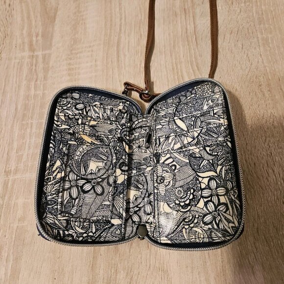 Sakroots Smartphone Wristlet Crossbody Wallet Blue  Zip Around * No Wrist Strap - Picture 5 of 8